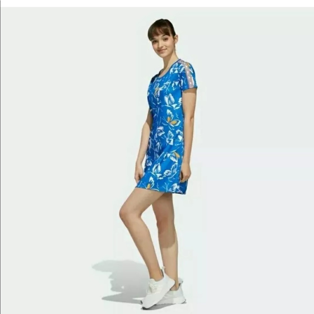 NEW Adidas farm Rio blue butterfly athletic dress M